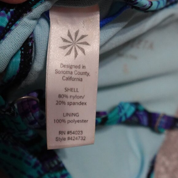 Athleta Bikini Top Women's Small Blue Adjustable Straps Buckle Padded Swimwear - Picture 7 of 8